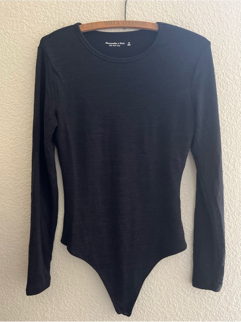 Abercrombie & Fitch Black Soft Cozy Bodysuit Women’s Size Medium